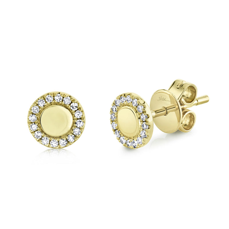 0.10CT DIAMOND CIRCLE STUD EARRING