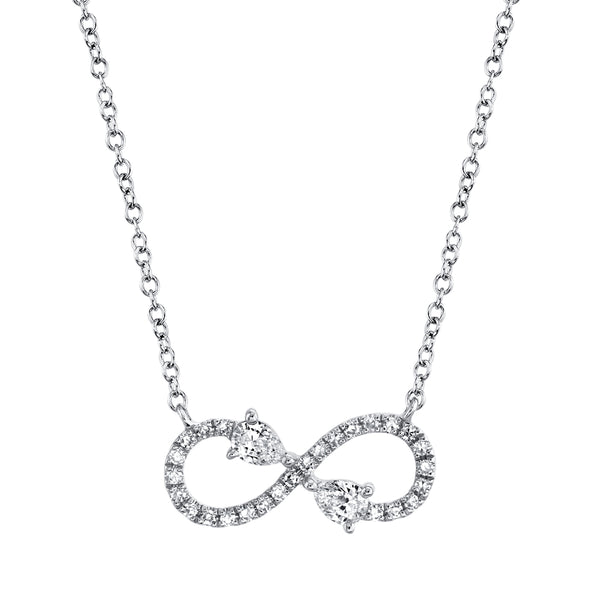 0.22CT DIAMOND PEAR INFINITY NECKLACE
