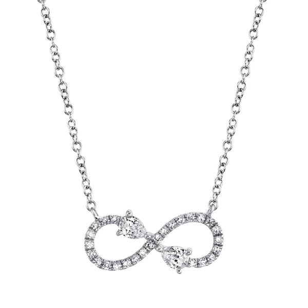 0.22CT DIAMOND PEAR INFINITY NECKLACE