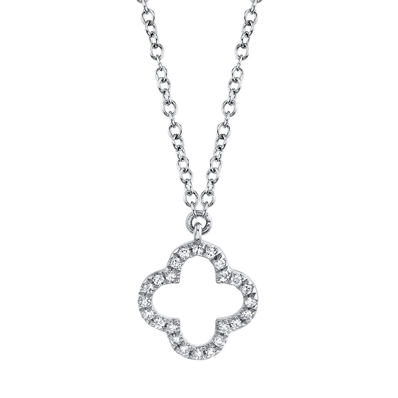 0.08CT DIAMOND CLOVER NECKLACE