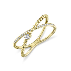 0.12CT DIAMOND "X" RING