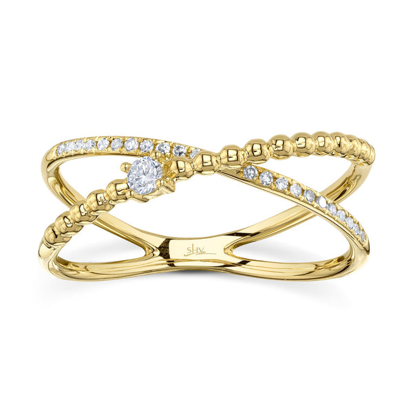 0.12CT DIAMOND "X" RING