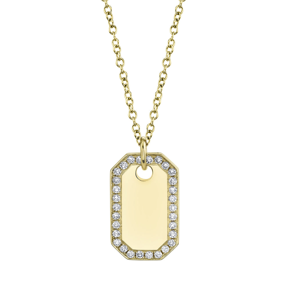 0.40CT DIAMOND DOG TAG NECKLACE – Shy Creation