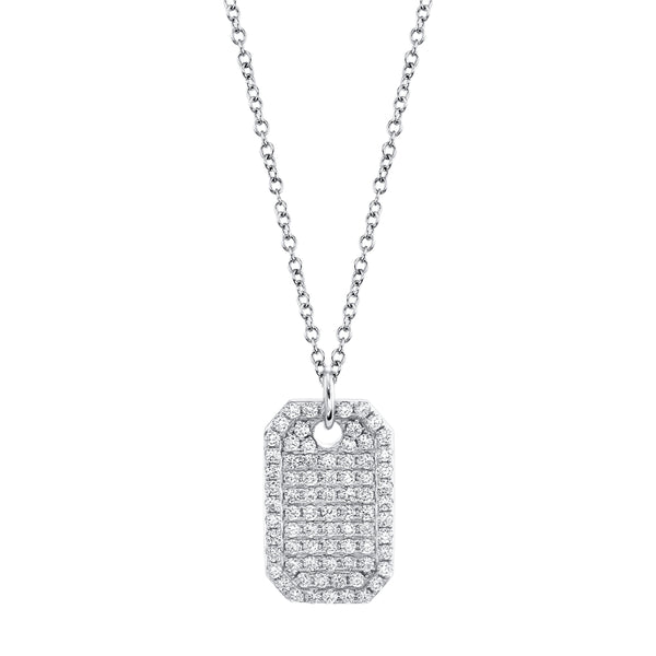 0.90CT DIAMOND DOG TAG NECKLACE