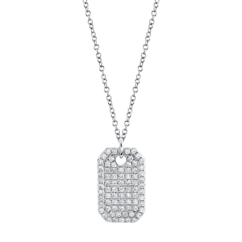 0.90CT DIAMOND DOG TAG NECKLACE