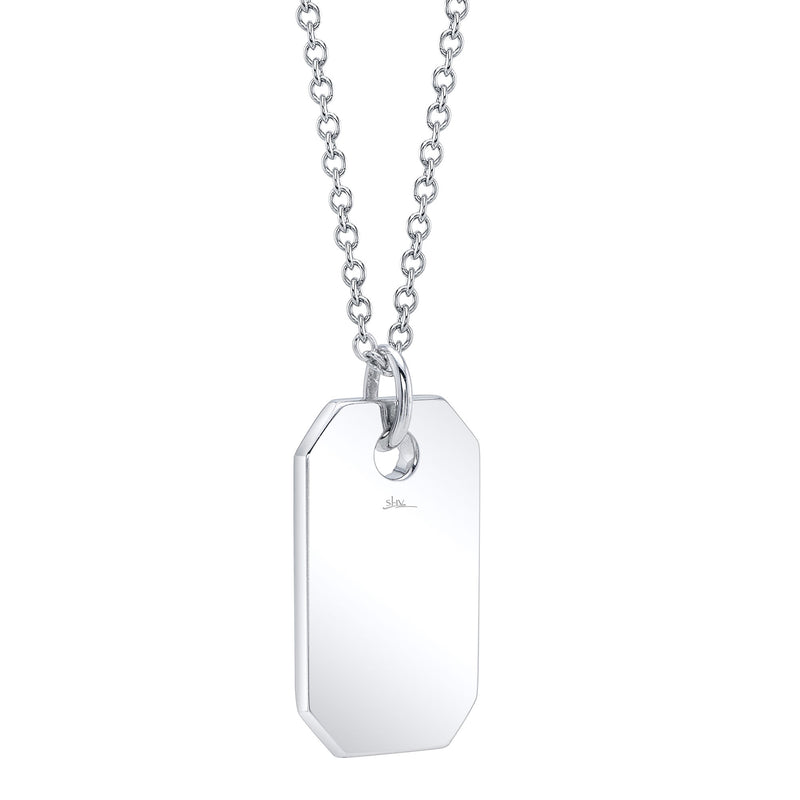 0.90CT DIAMOND DOG TAG NECKLACE