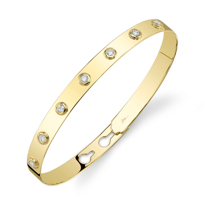 0.32CT DIAMOND BEZEL LATCH LOCK BANGLE