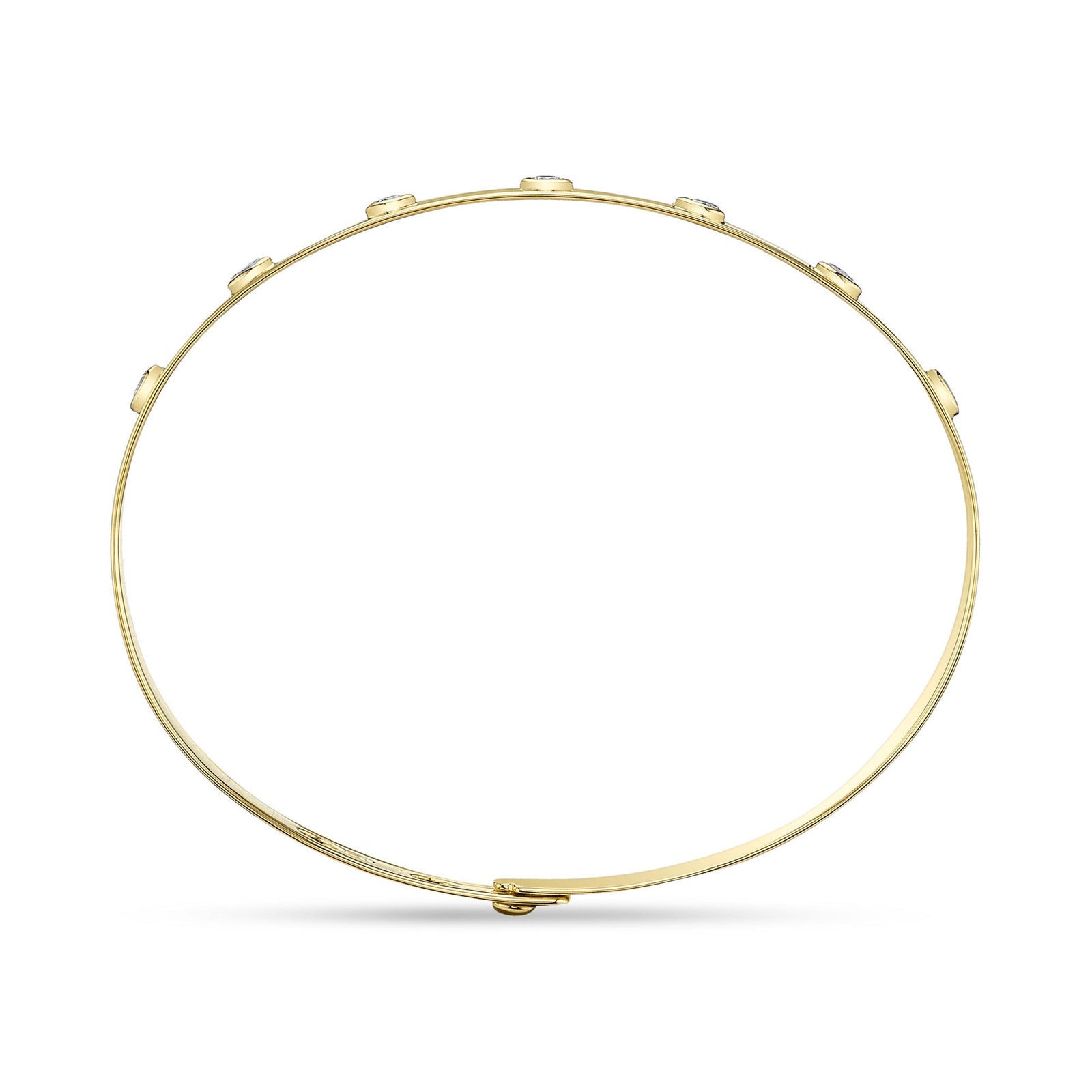 0.32CT DIAMOND BEZEL LATCH LOCK BANGLE – Shy Creation