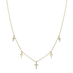 0.09CT DIAMOND CROSS NECKLACE