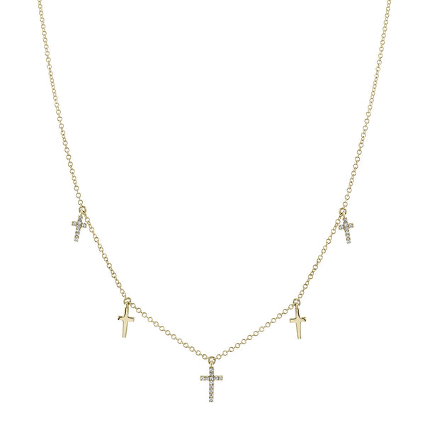 0.09CT DIAMOND CROSS NECKLACE