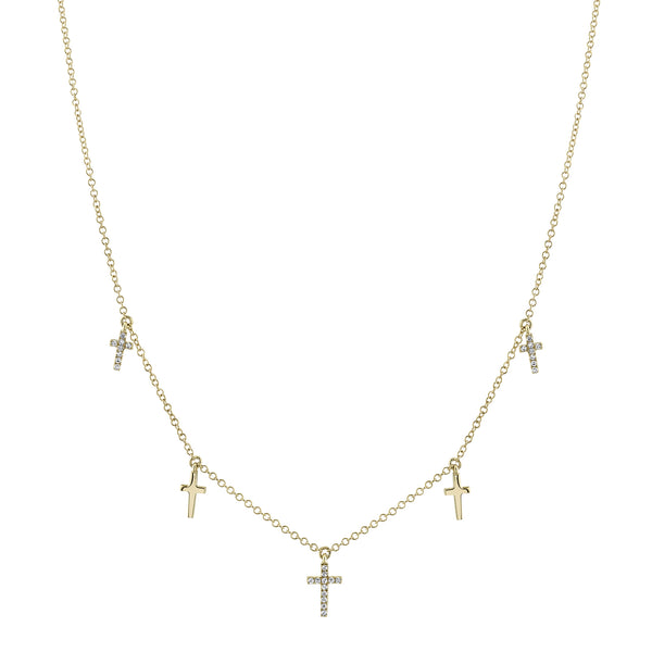 0.09CT DIAMOND CROSS NECKLACE