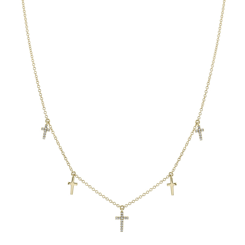 0.09CT DIAMOND CROSS NECKLACE