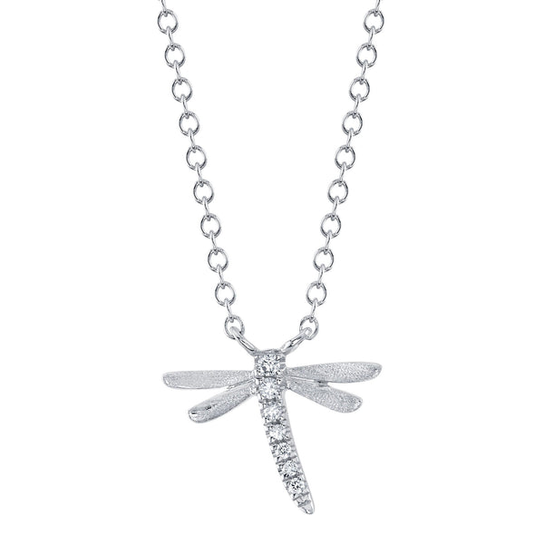 0.03CT DIAMOND DRAGONFLY MATTE NECKLACE