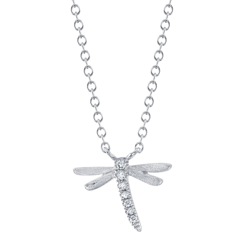 0.03CT DIAMOND DRAGONFLY MATTE NECKLACE