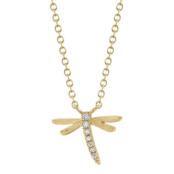 0.03CT DIAMOND DRAGONFLY MATTE NECKLACE