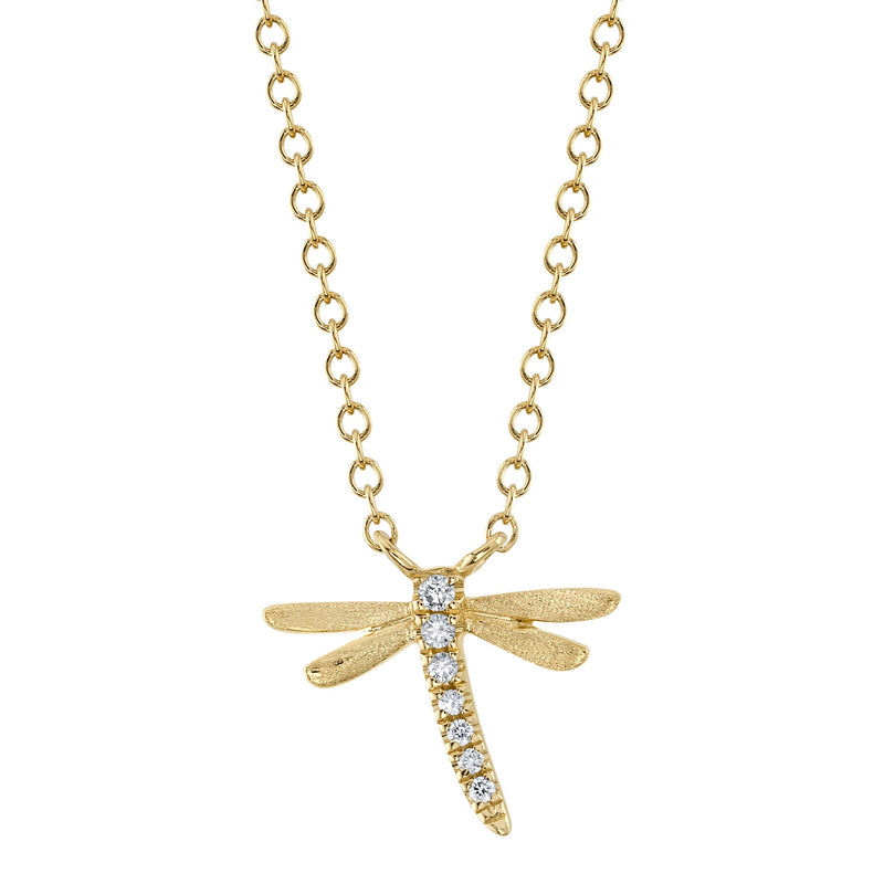 0.03CT DIAMOND DRAGONFLY MATTE NECKLACE