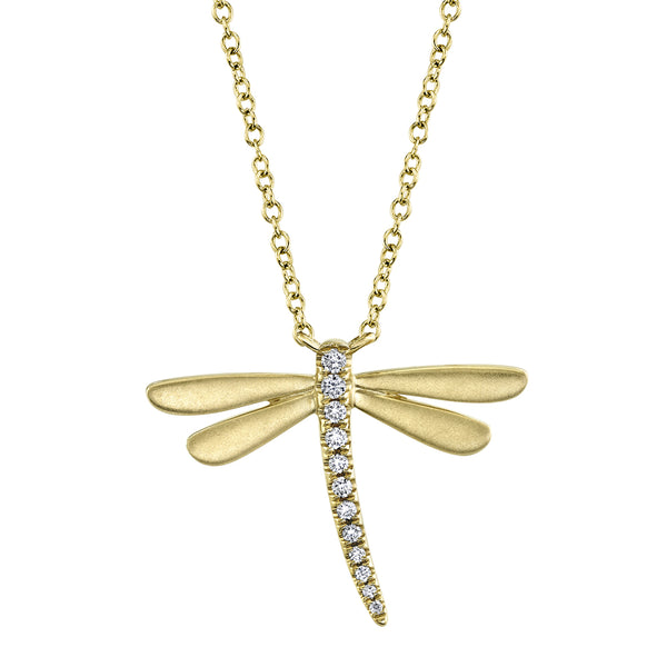 0.08CT DIAMOND DRAGONFLY MATTE NECKLACE