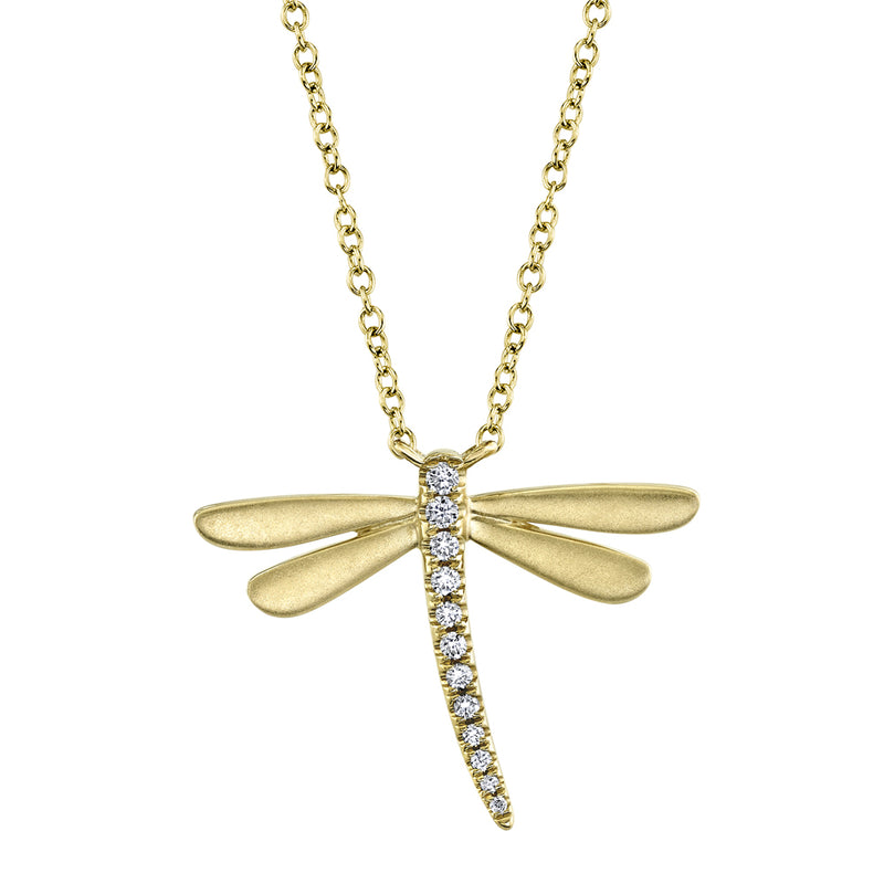 0.08CT DIAMOND DRAGONFLY MATTE NECKLACE