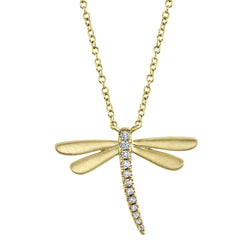 0.08CT DIAMOND DRAGONFLY NECKLACE