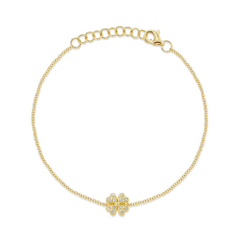 0.05CT DIAMOND CLOVER BRACELET