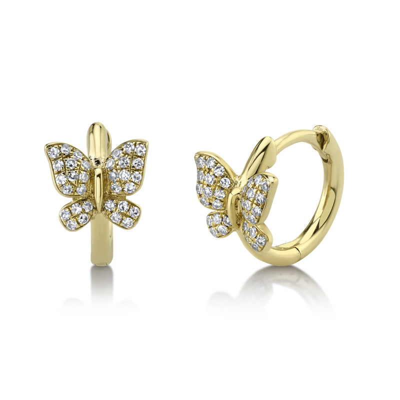 0.14CT DIAMOND BUTTERFLY HUGGIE EARRING