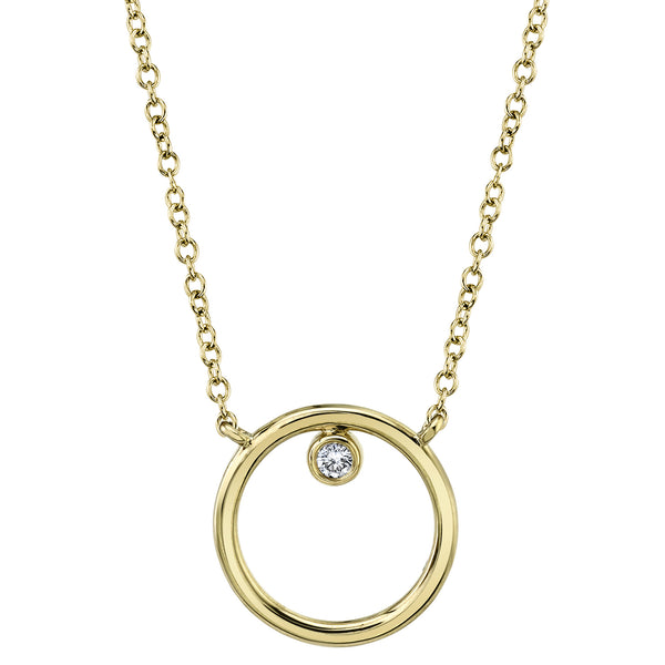 0.03CT DIAMOND BEZEL CIRCLE NECKLACE