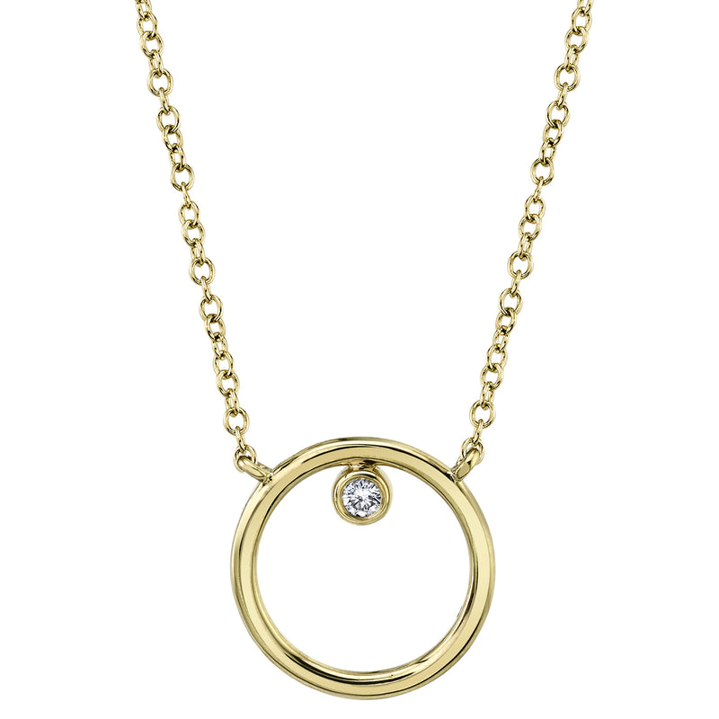 0.03CT DIAMOND BEZEL CIRCLE NECKLACE