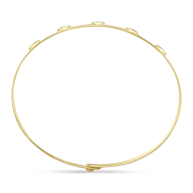 0.41CT DIAMOND MARQUISE BEZEL LATCH LOCK BANGLE