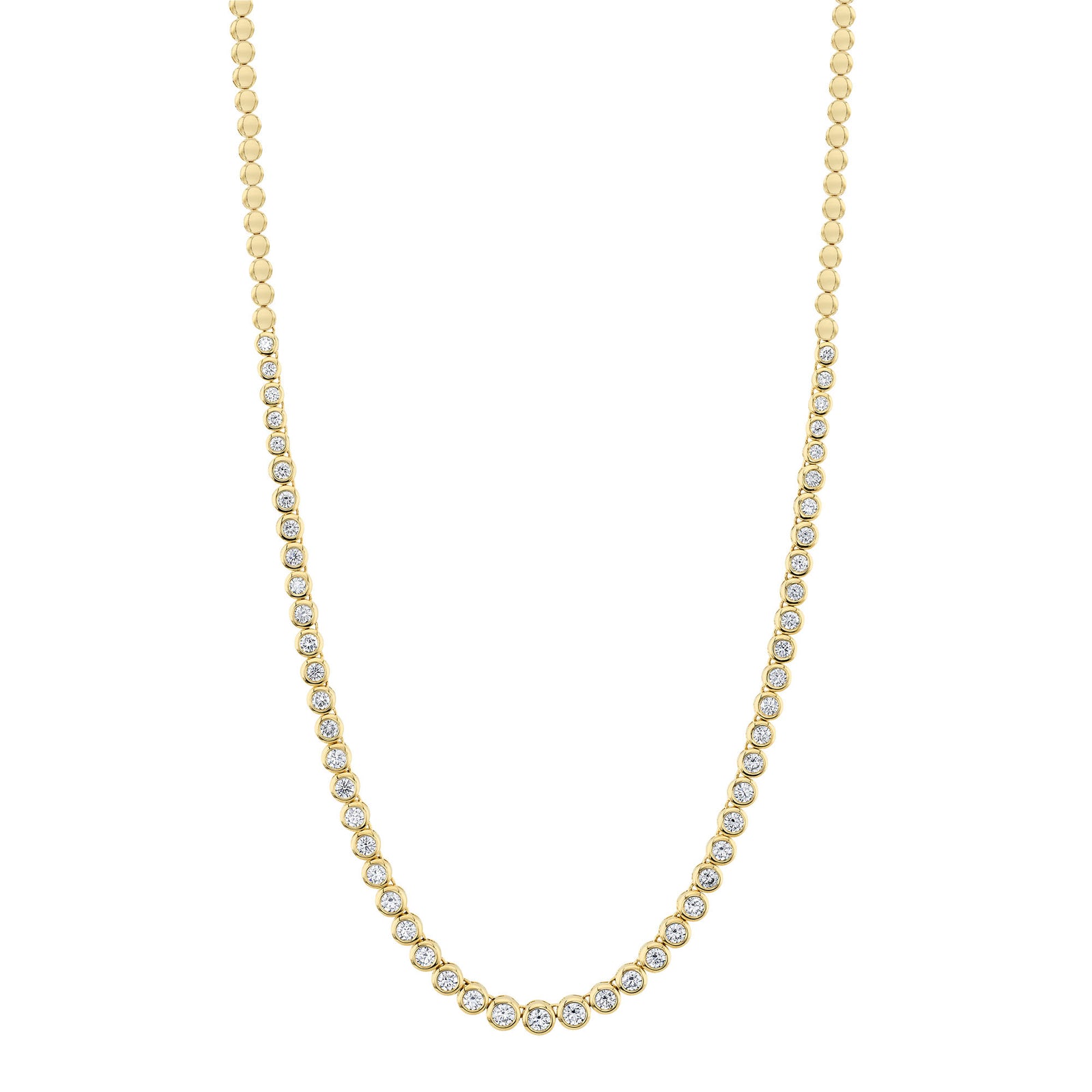 3.53CT DIAMOND BEZEL TENNIS NECKLACE – Shy Creation