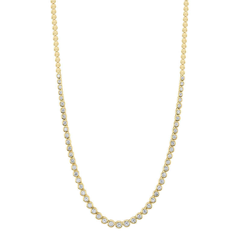 3.53CT DIAMOND BEZEL TENNIS NECKLACE