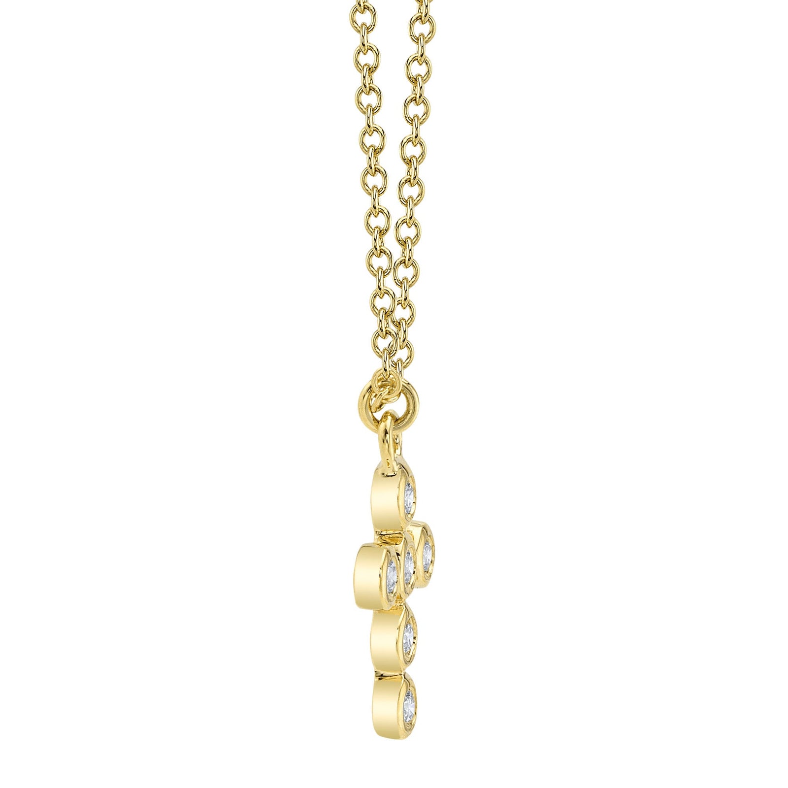 0.08CT DIAMOND BEZEL CROSS NECKLACE – Shy Creation
