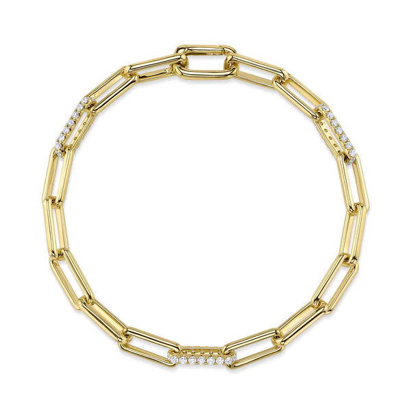 0.74CT DIAMOND PAPER CLIP LINK BRACELET