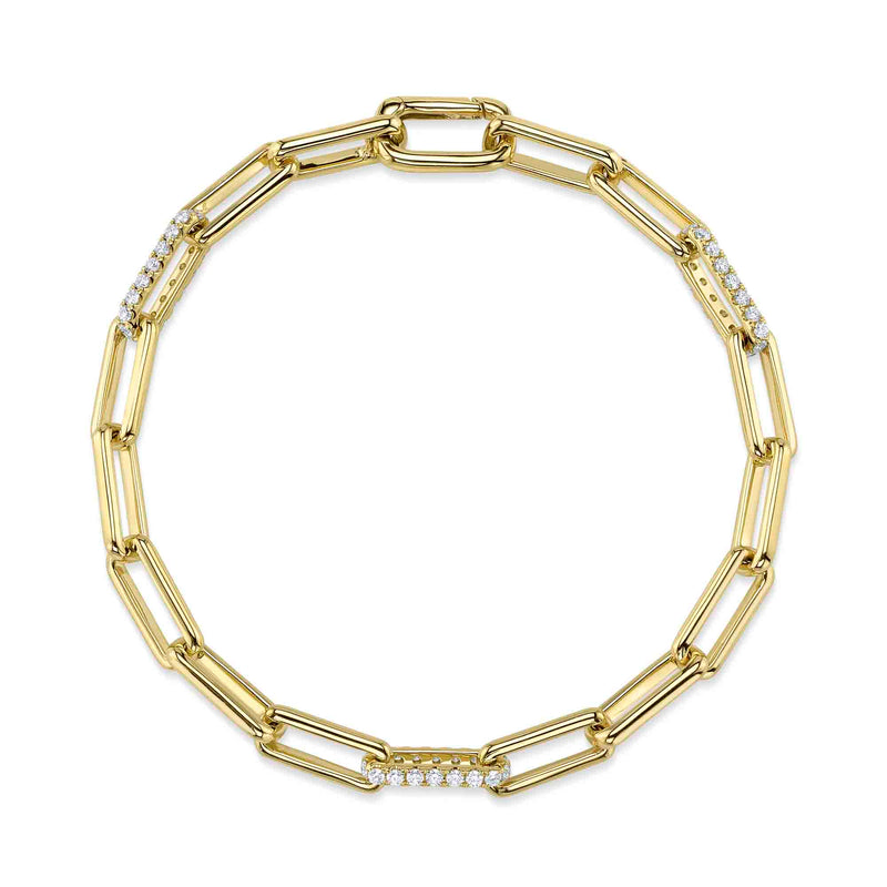 0.74CT DIAMOND PAPER CLIP LINK BRACELET