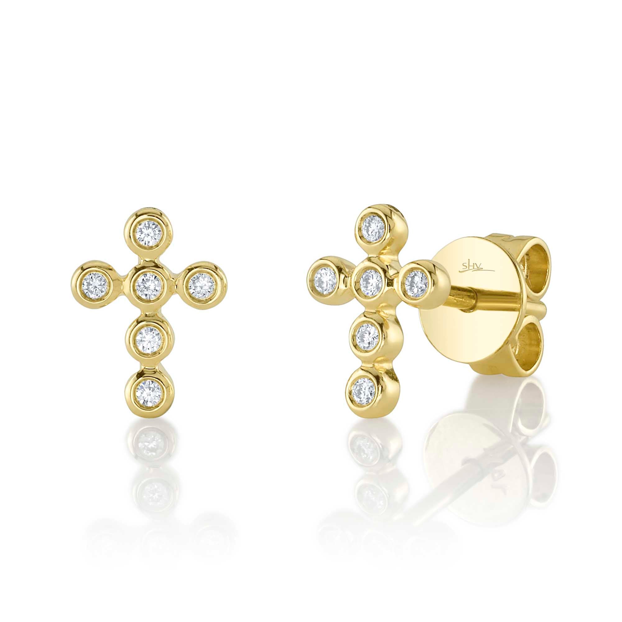 ★SENTIMENTS★ NO.454 EARRING 14K White Gold Natural Black Onyx & .08 CTW Natural Diamond