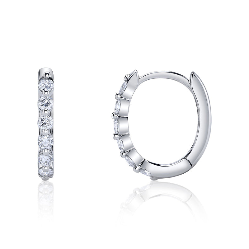 0.26CT DIAMOND OVAL HUGGIE EARRING