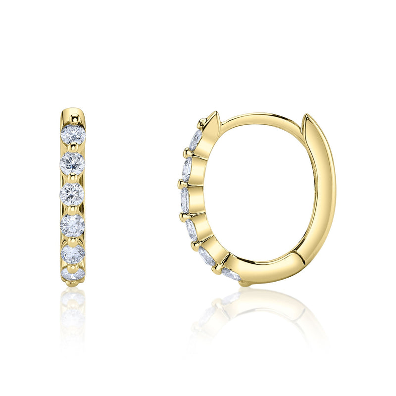 0.26CT DIAMOND OVAL HUGGIE EARRING