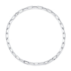 13.01CT DIAMOND PAVE PAPER CLIP LINK NECKLACE