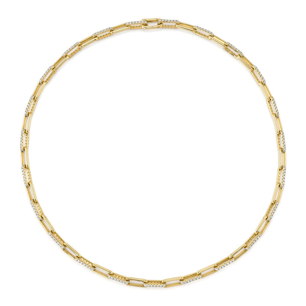 5.68CT DIAMOND PAPER CLIP LINK NECKLACE
