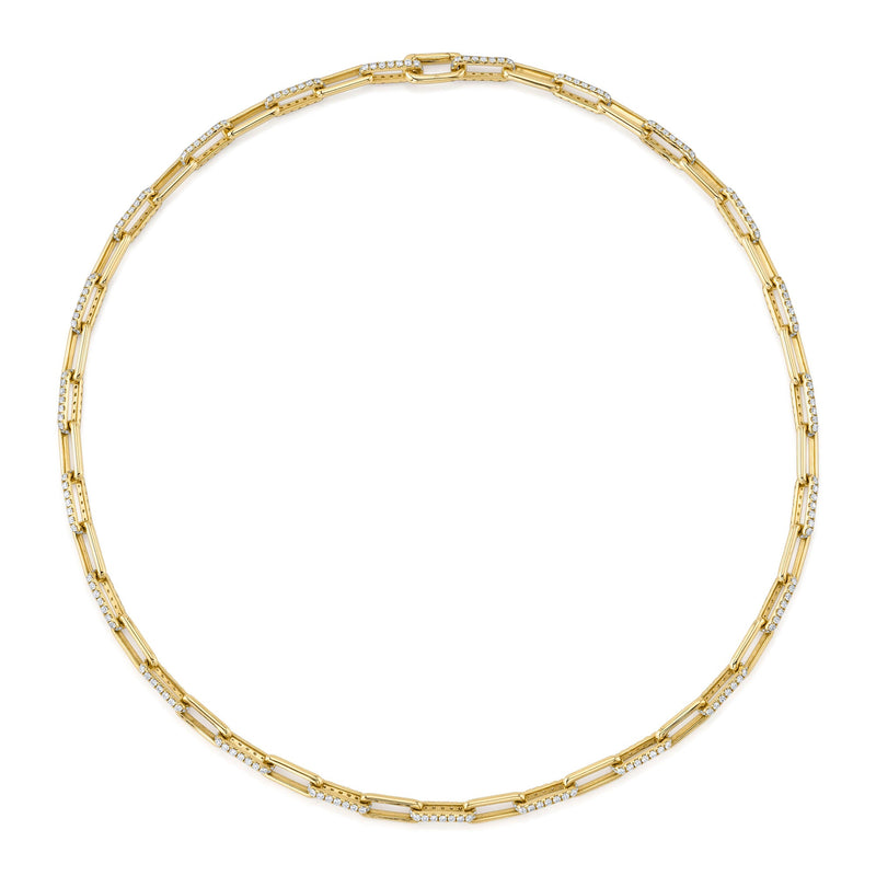 5.68CT DIAMOND PAPER CLIP LINK NECKLACE