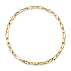 13.01CT DIAMOND PAVE PAPER CLIP LINK NECKLACE