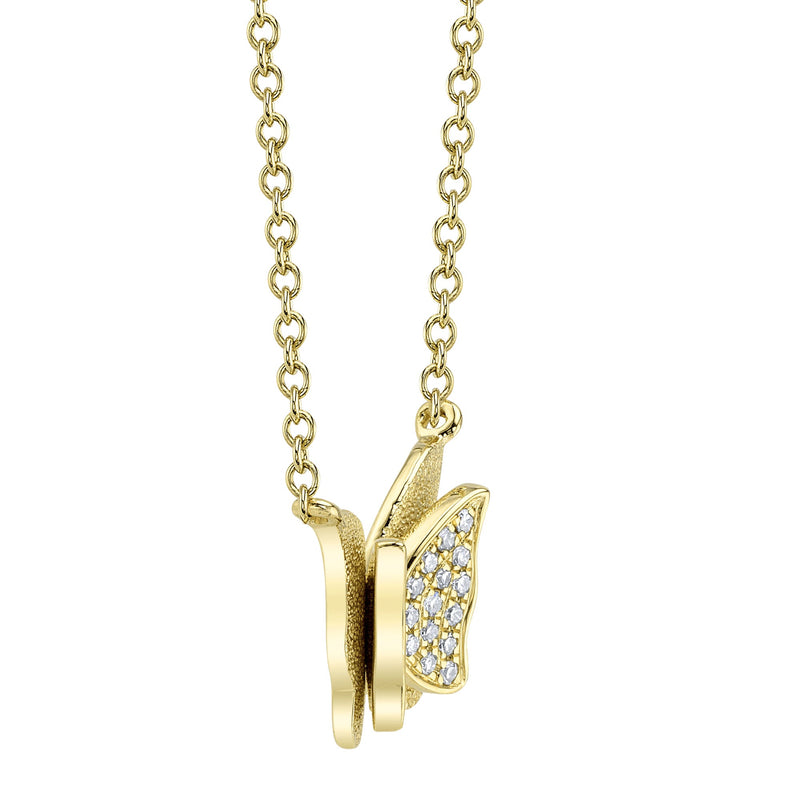 0.06CT DIAMOND BUTTERFLY NECKLACE