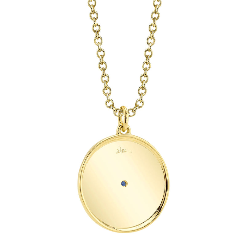 0.23CT BLACK & WHITE DIAMOND & 0.15CT BLUE SAPPHIRE EYE NECKLACE