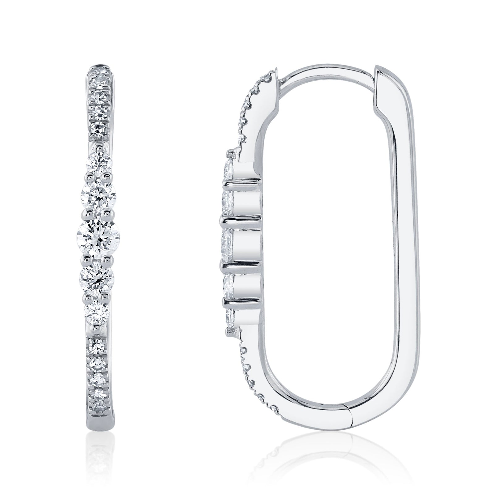 0.29CT DIAMOND OVAL HOOP EARRING – Shy Creation