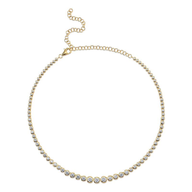 5.70CT DIAMOND BEZEL TENNIS NECKLACE