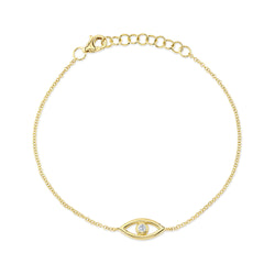 0.04CT DIAMOND BEZEL EYE BRACELET