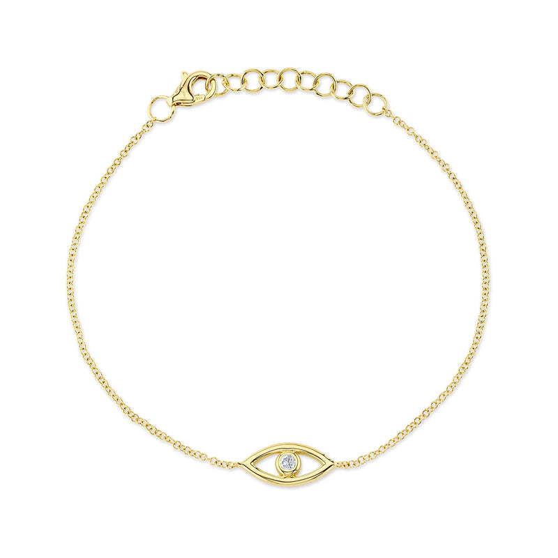 0.04CT DIAMOND BEZEL EYE BRACELET