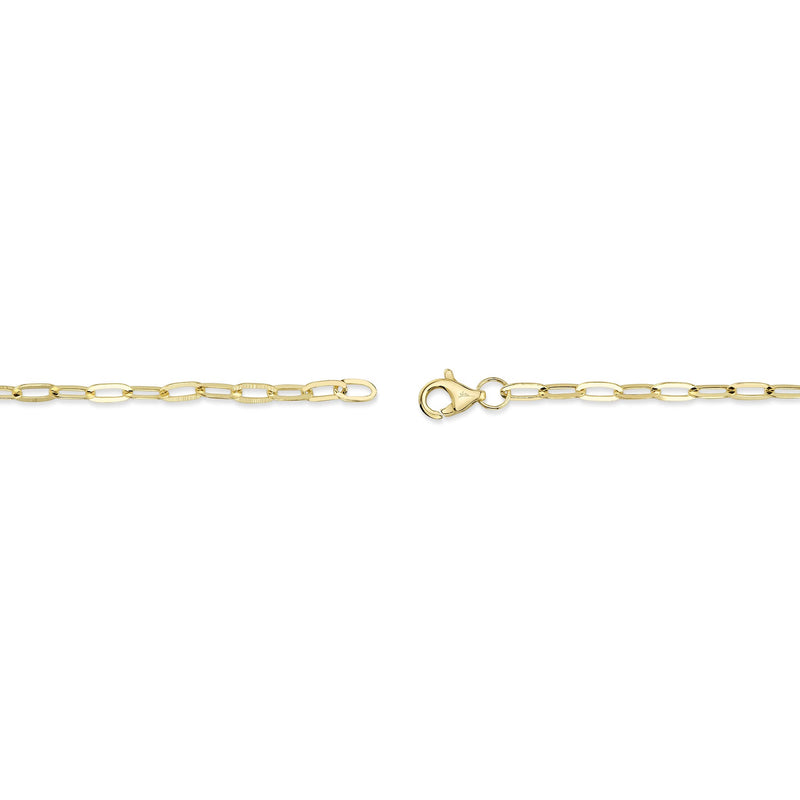 0.07CT DIAMOND & CULTURED PEARL PAPER CLIP LINK BRACELET