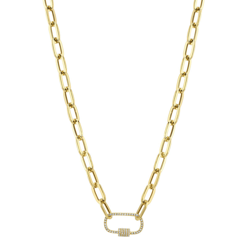 0.23CT DIAMOND PAPER CLIP LINK NECKLACE