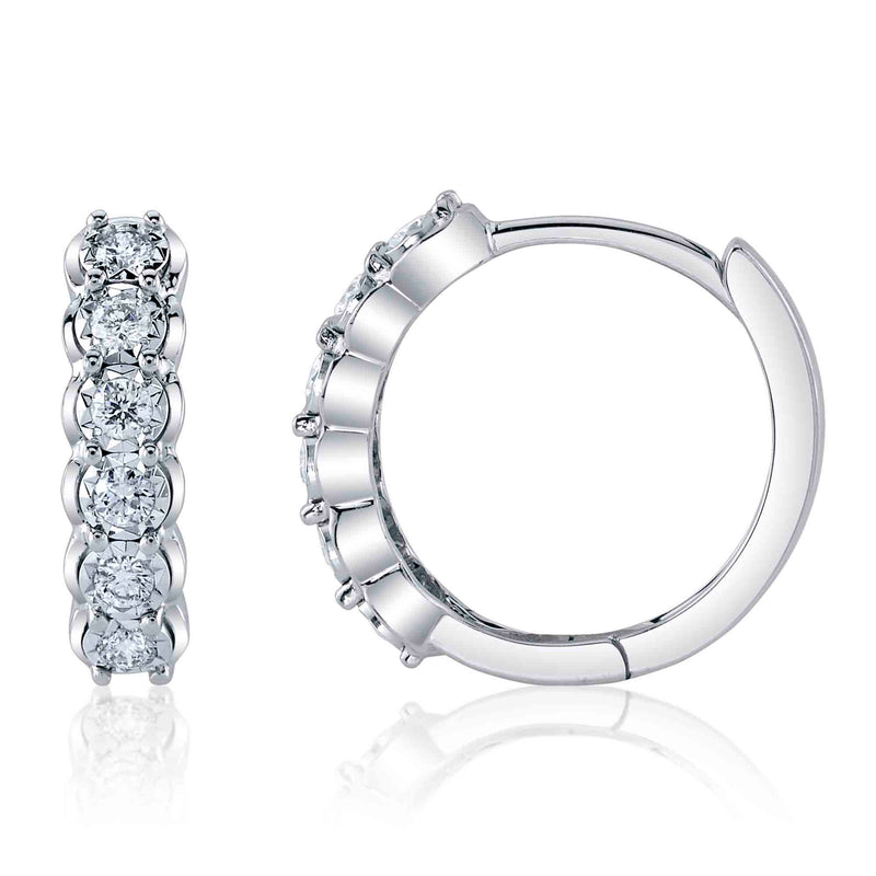 0.23CT DIAMOND HUGGIE EARRING