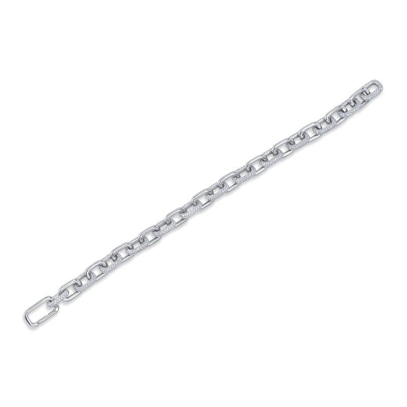 3.67CT DIAMOND PAVE PAPER CLIP LINK BRACELET